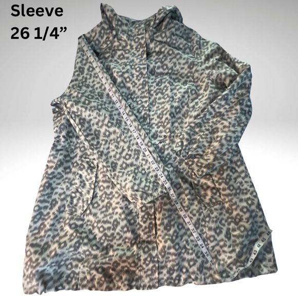 Miss Etam Lightweight Hooded Spring, Fall Leopard Print Rain Jacket 3/4 length - Picture 13 of 16